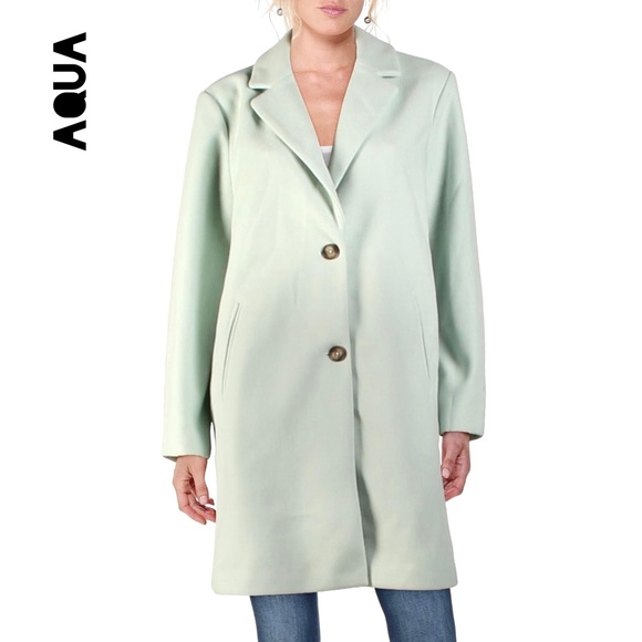 ☀️NWT☀️AQUA Women’s Midi Coat Mint S - Picture 3 of 7